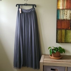 Floor Length Women's Tulle Skirt, Gray